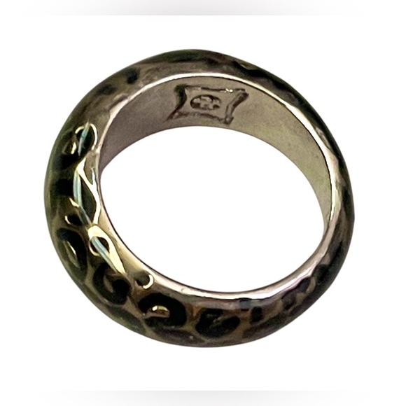 Designer Gold & Black Cheetah / Leopard Print Enamel Ring - Picture 9 of 9
